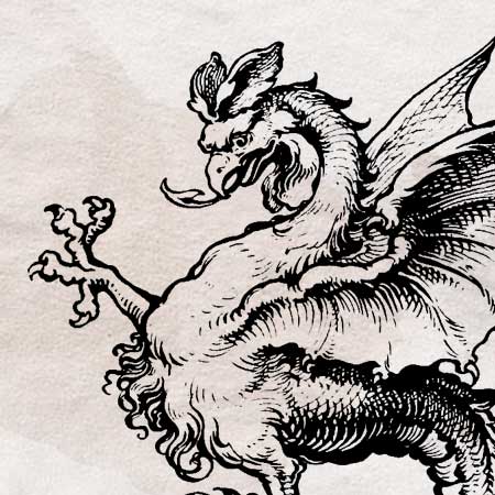 おとぎ話の挿絵。怪鳥またはドラゴンのイラスト素材。